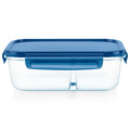 Pyrex Pyrex® MealBox™ 5.8-cup Divided Glass Food Storage Container with Blue Lid