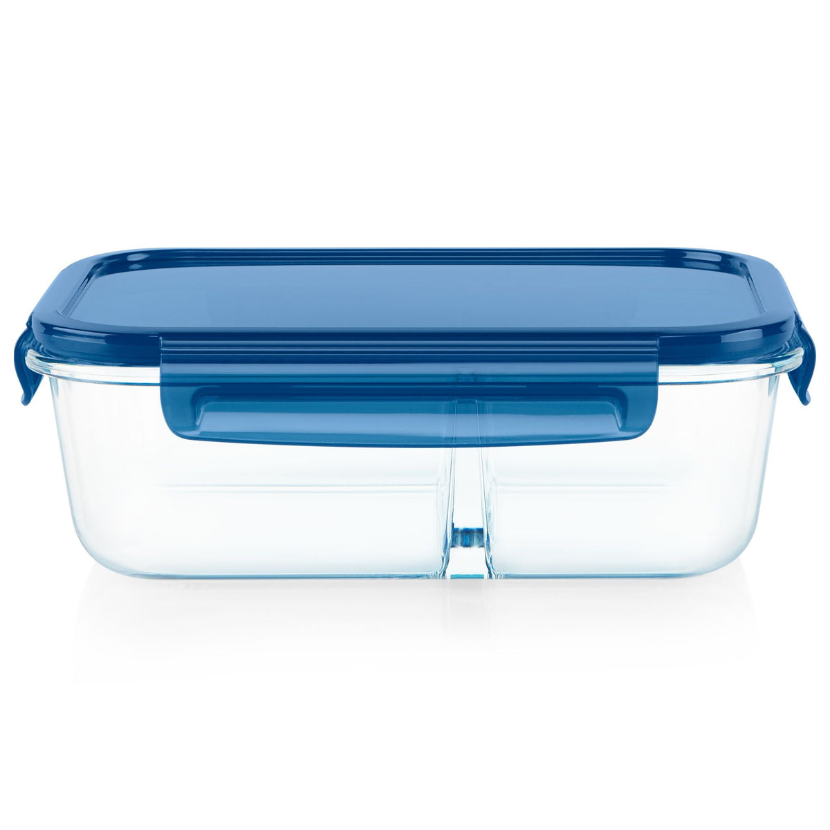 Pyrex Pyrex® MealBox™ 5.8-cup Divided Glass Food Storage Container with Blue Lid