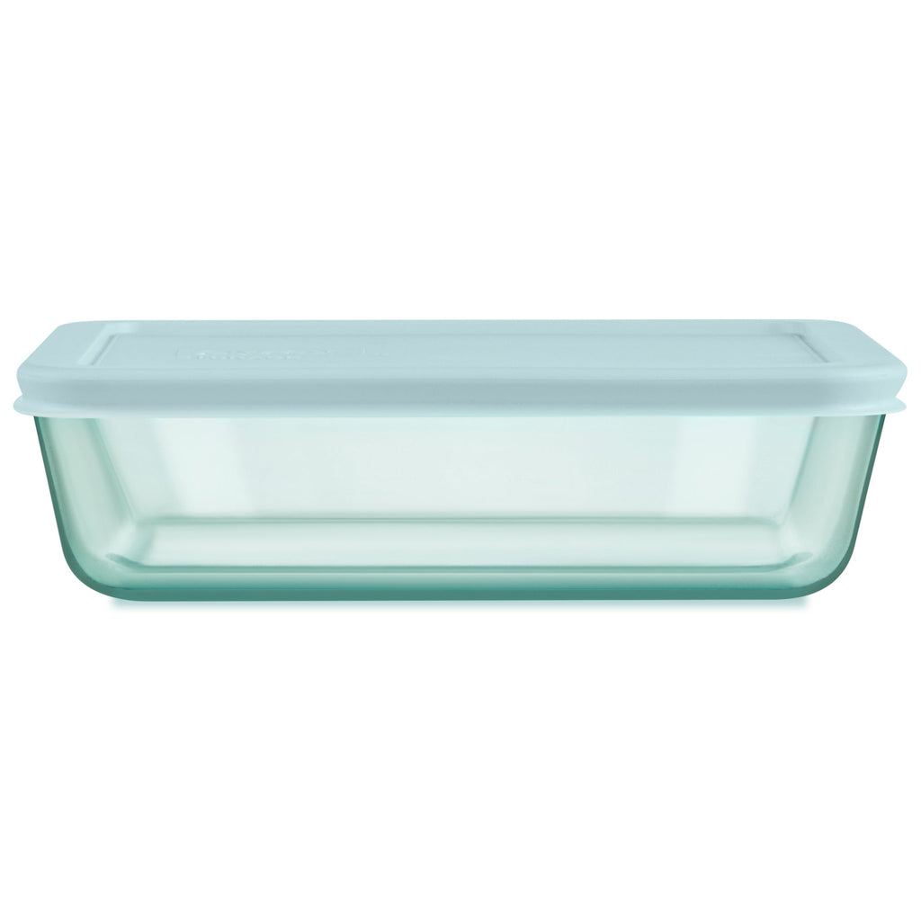 Pyrex Pyrex® Simply Store® Tinted Glass 6-cup Rectangle Storage Container with Lid, Aqua