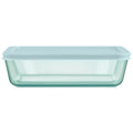 Pyrex Pyrex® Simply Store® Tinted Glass 6-cup Rectangle Storage Container with Lid, Aqua