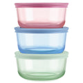 Pyrex Pyrex® Simply Store® Tinted Glass 2-cup Round Storage Containers, 6-pc Set, Mixed Colors