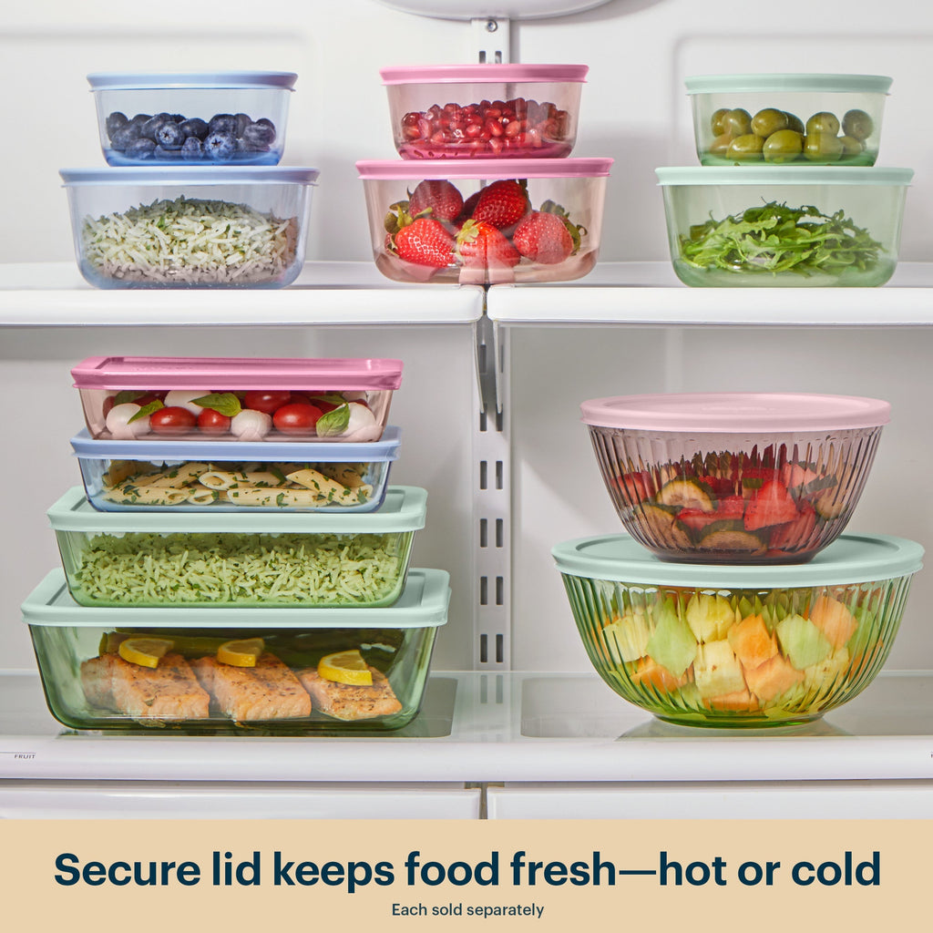 Pyrex Pyrex® Simply Store® Tinted Glass 2-cup Round Storage Containers, 6-pc Set, Mixed Colors