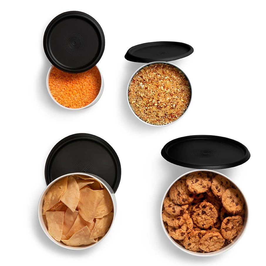 Tupper Ware Tupperware® One Touch® Reminder Canisters, Food Storage Set of 4