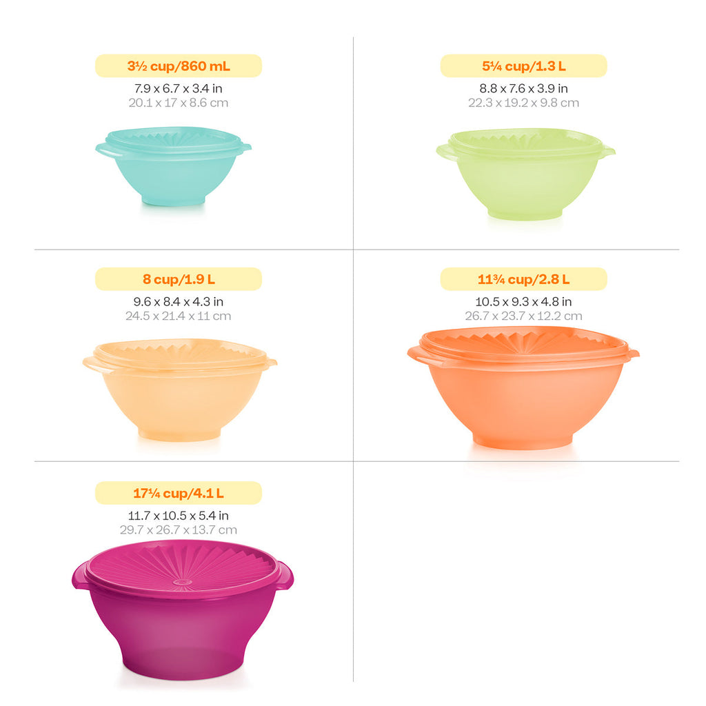 Tupper Ware Servalier® 5 Bowl Set