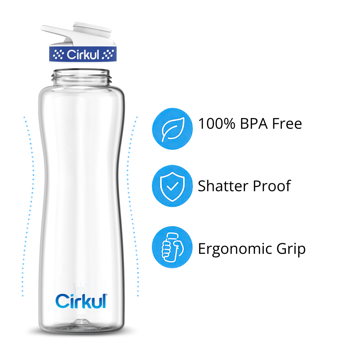 Cirkul 42oz. Plastic Bottle &amp; Comfort Grip Lid