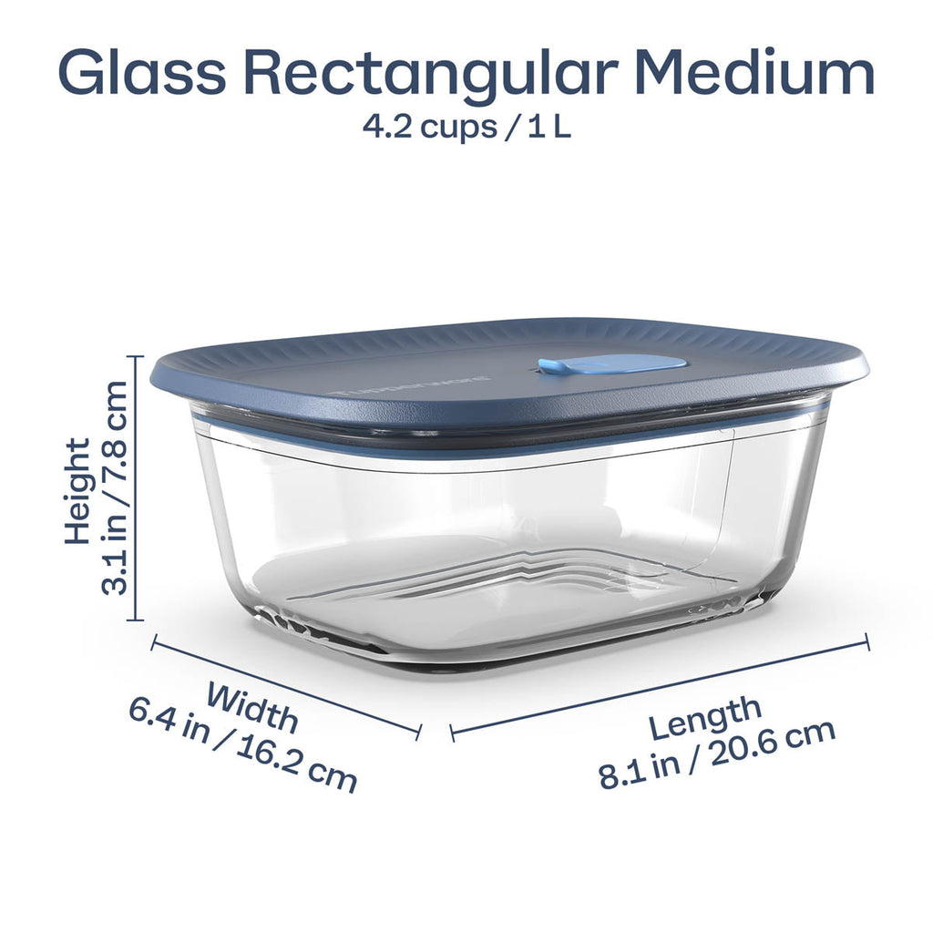 Tupper Ware Tupperware Voila™ Glass Food Storage Container | Rectangular Medium
