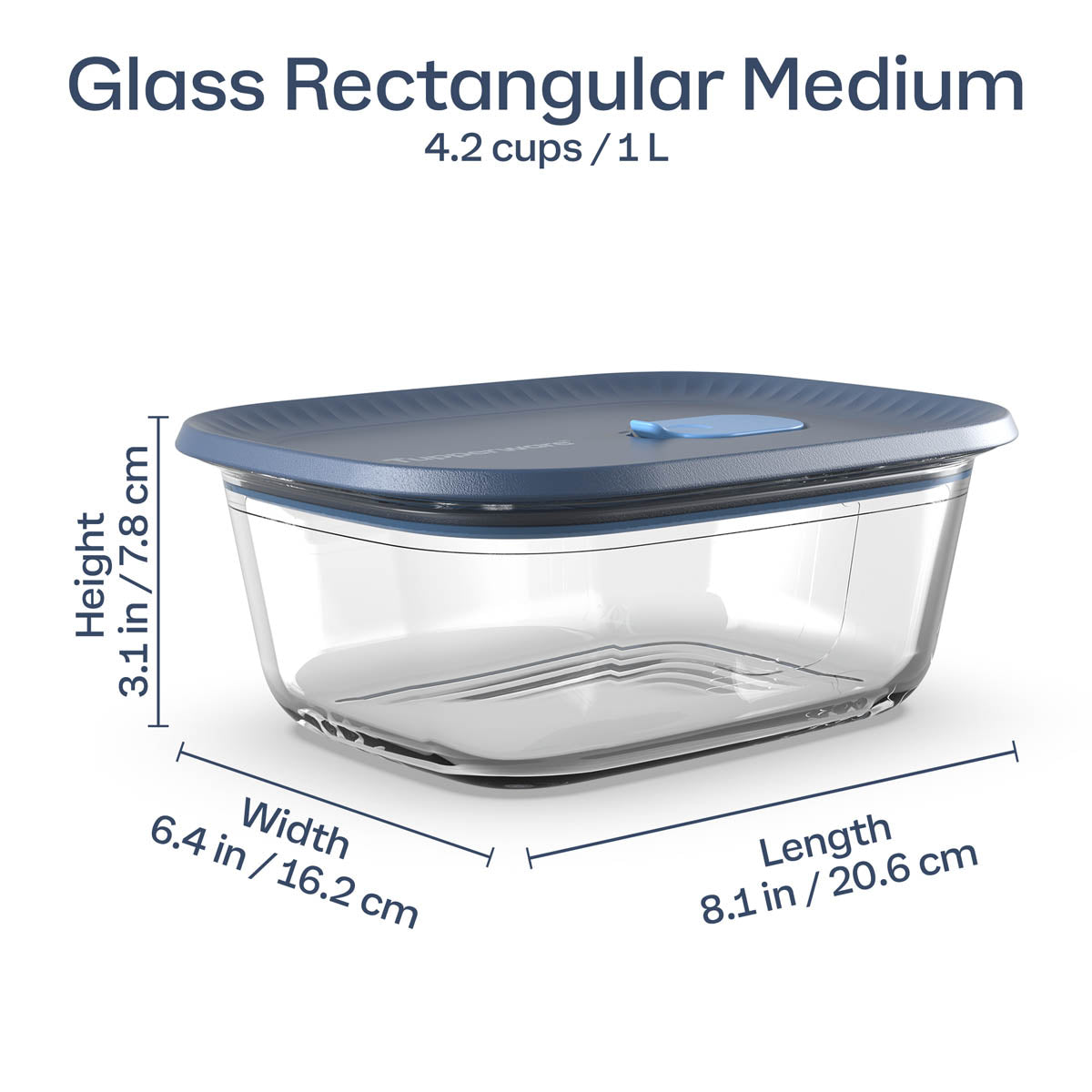Tupper Ware Tupperware Voila™ Glass Food Storage Container | Rectangular Medium