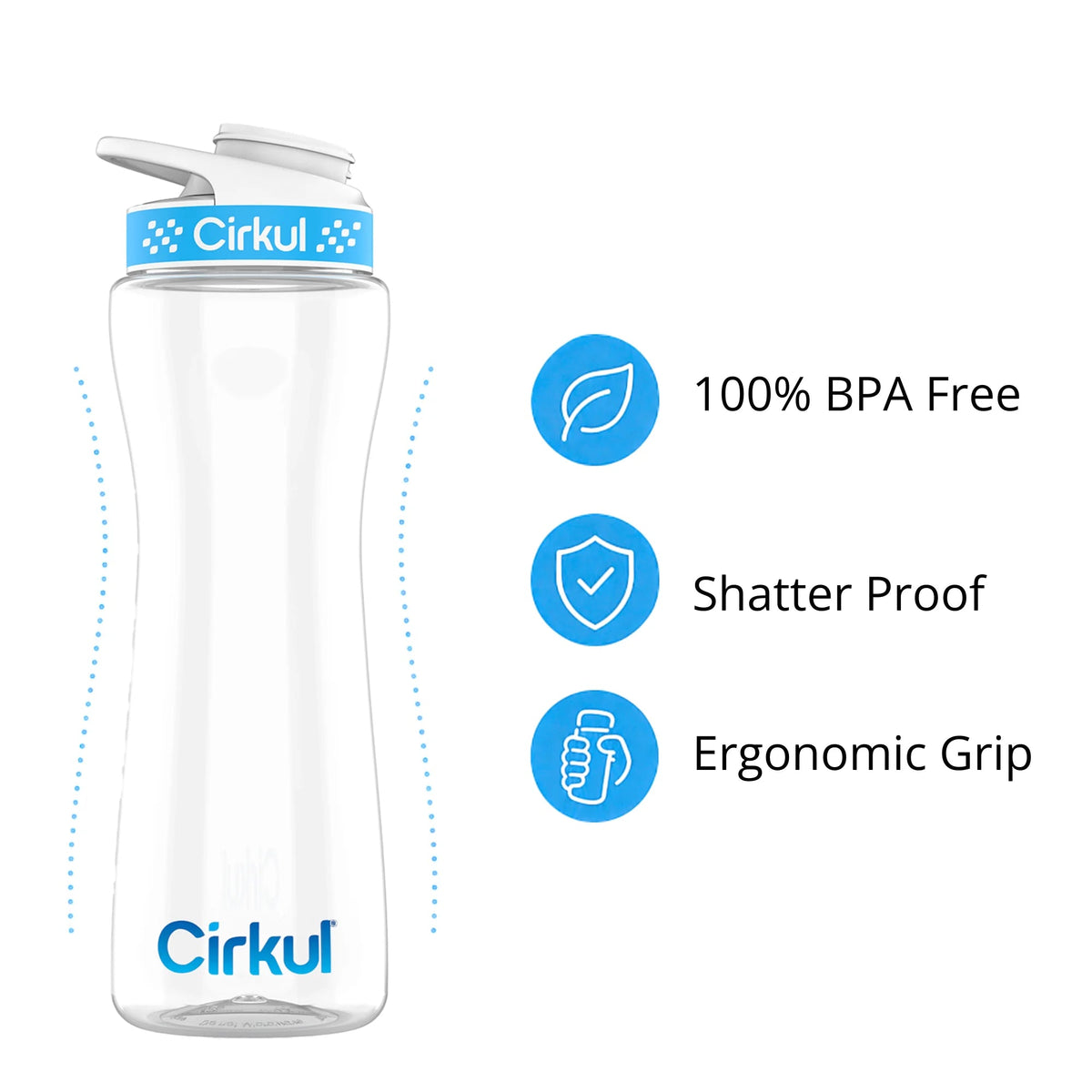 Cirkul 22oz. Plastic Bottle &amp; Comfort Grip Lid