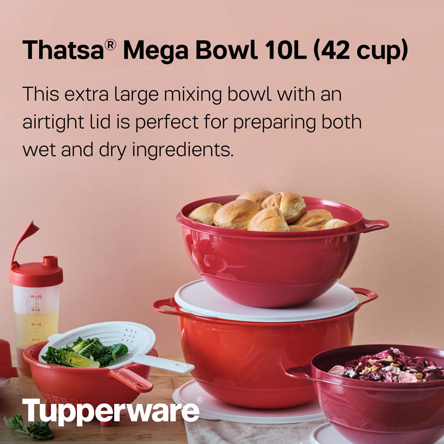 Tupper Ware Tupperware Thatsa® Mega Bowl | Airtight, Leakproof, Mixing Bowl, 42-cups / 10 L