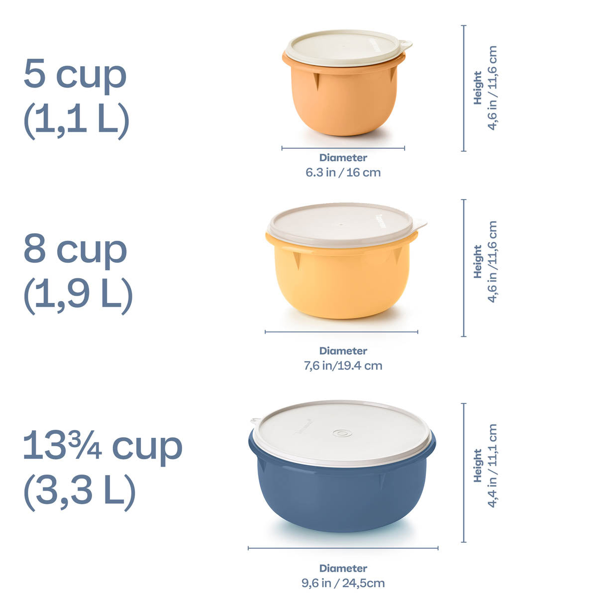 Tupper Ware Tupperware® 3-pc Multipurpose Mixing Bowl Set for Food Prep and Storage