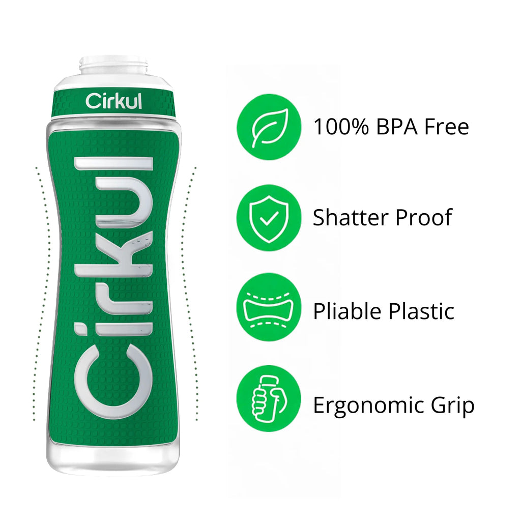 Cirkul 22oz. Grip Squeeze Plastic Bottle &amp; Sport Lid