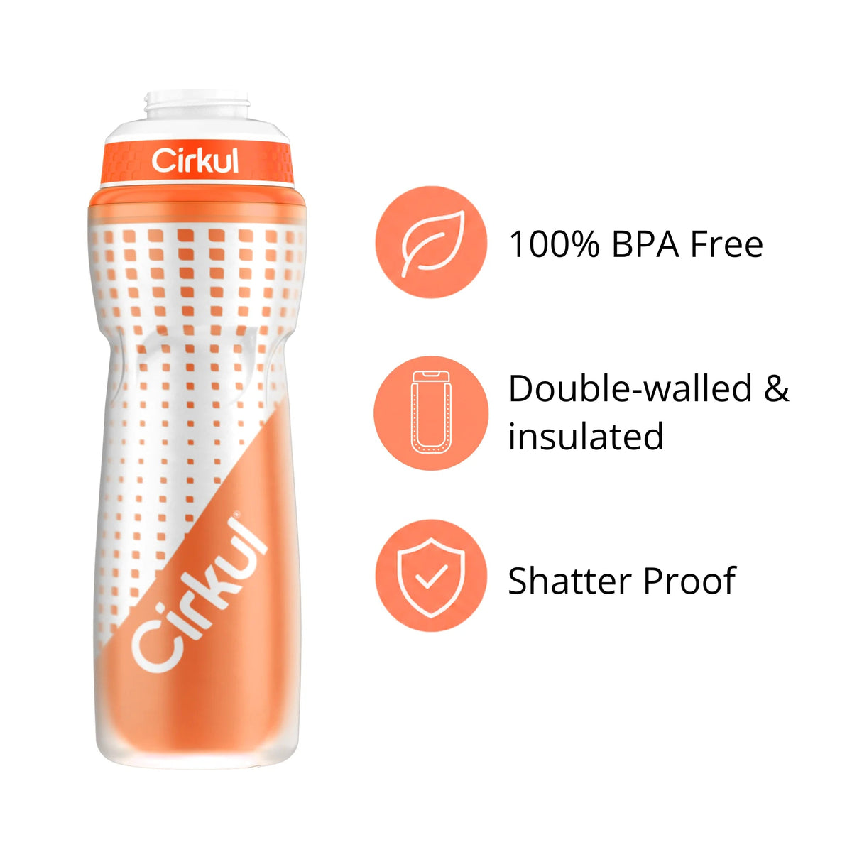 Cirkul 22oz. Insulated Squeeze Plastic Bottle &amp; Sport Lid