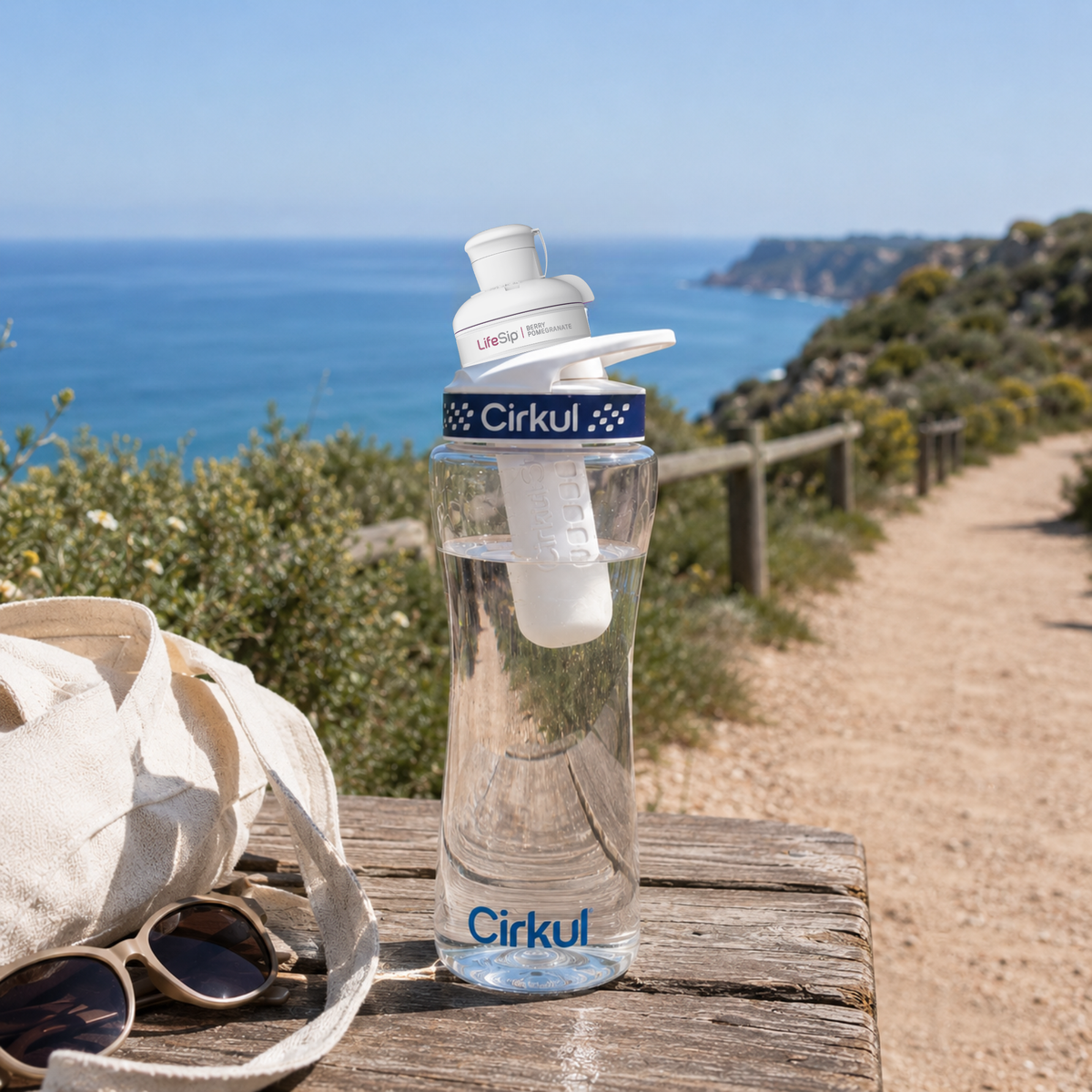Cirkul 22oz. Plastic Bottle &amp; Comfort Grip Lid