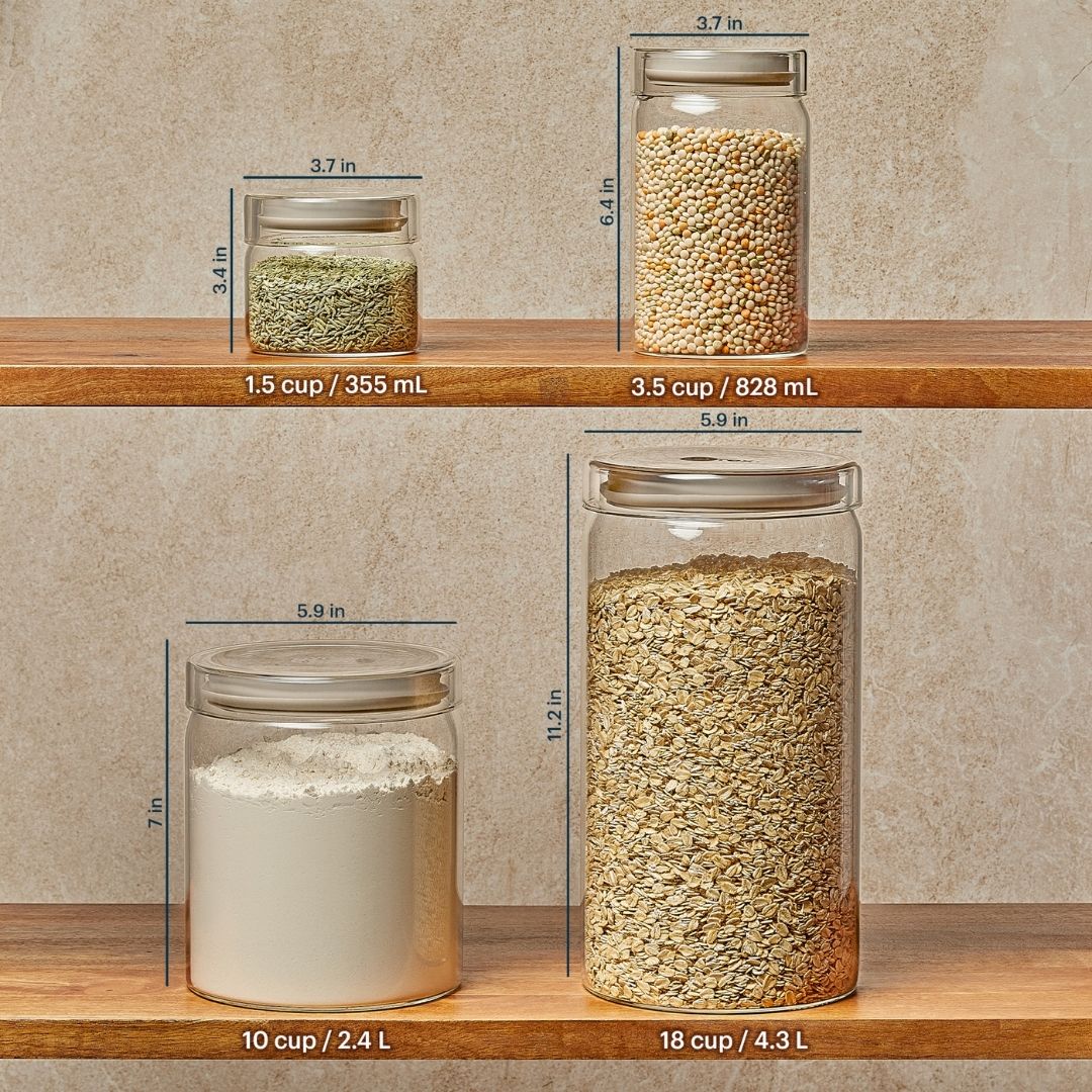 Pyrex Pyrex® 4-Piece Lightweight Glass Canister Set