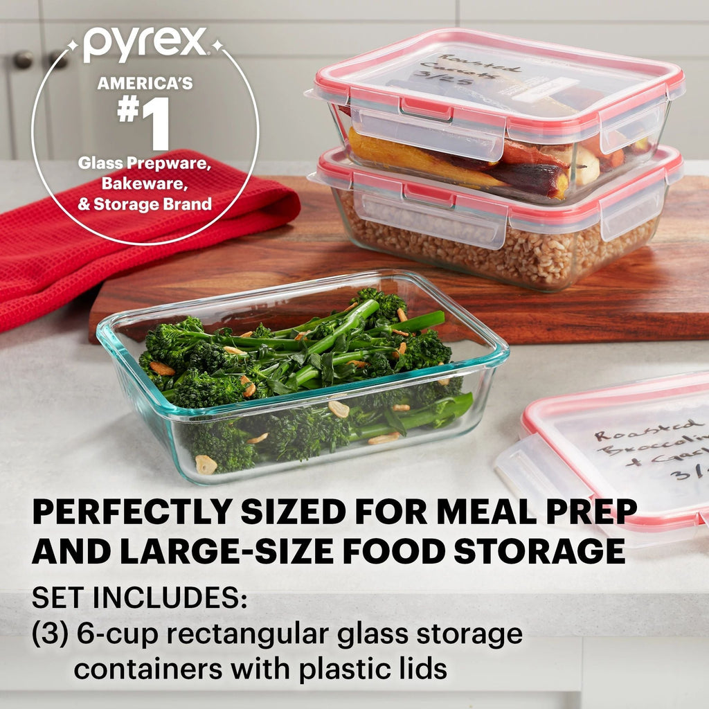 Pyrex Pyrex® FreshLock™ 6-piece Glass Storage Set