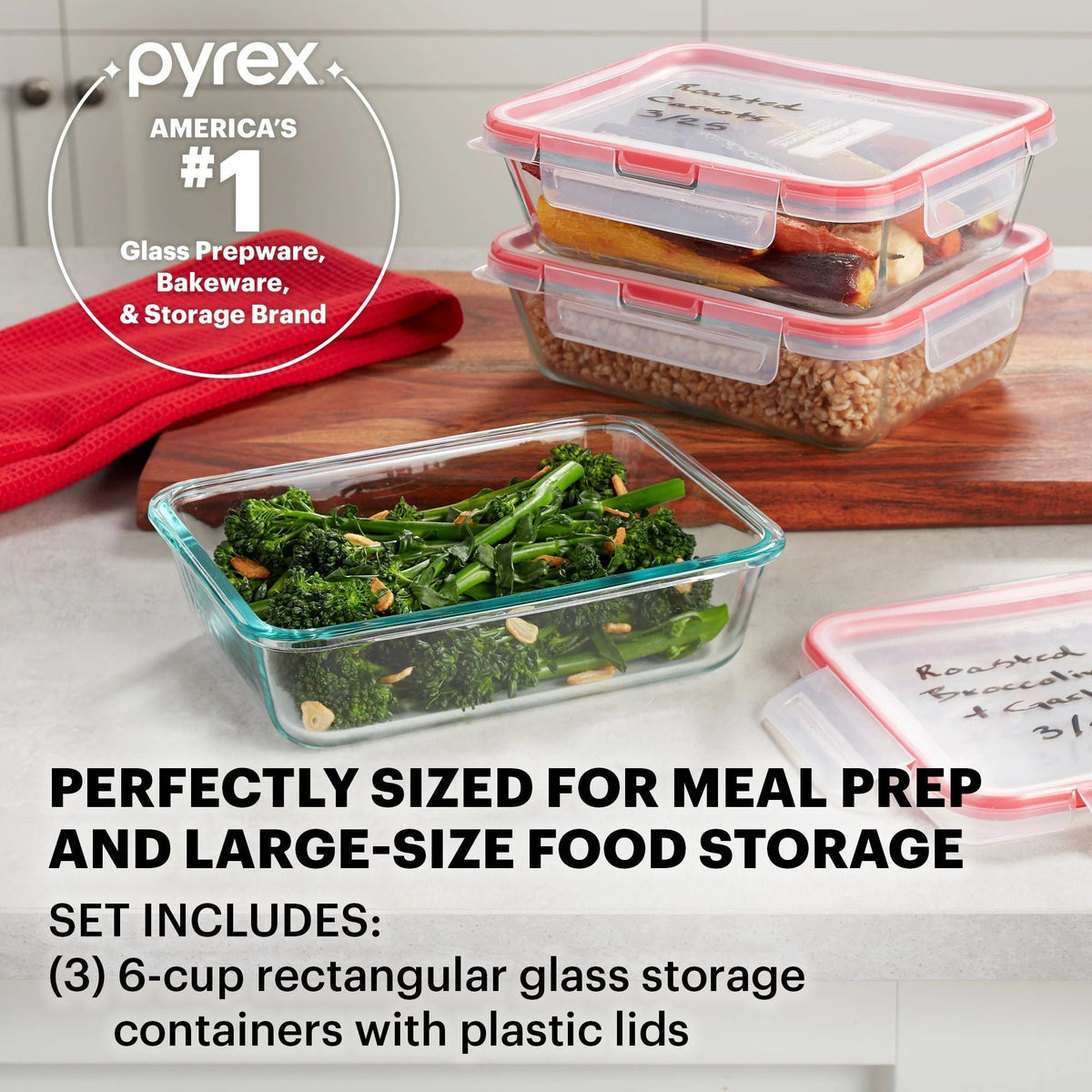Pyrex Pyrex® FreshLock™ 6-piece Glass Storage Set