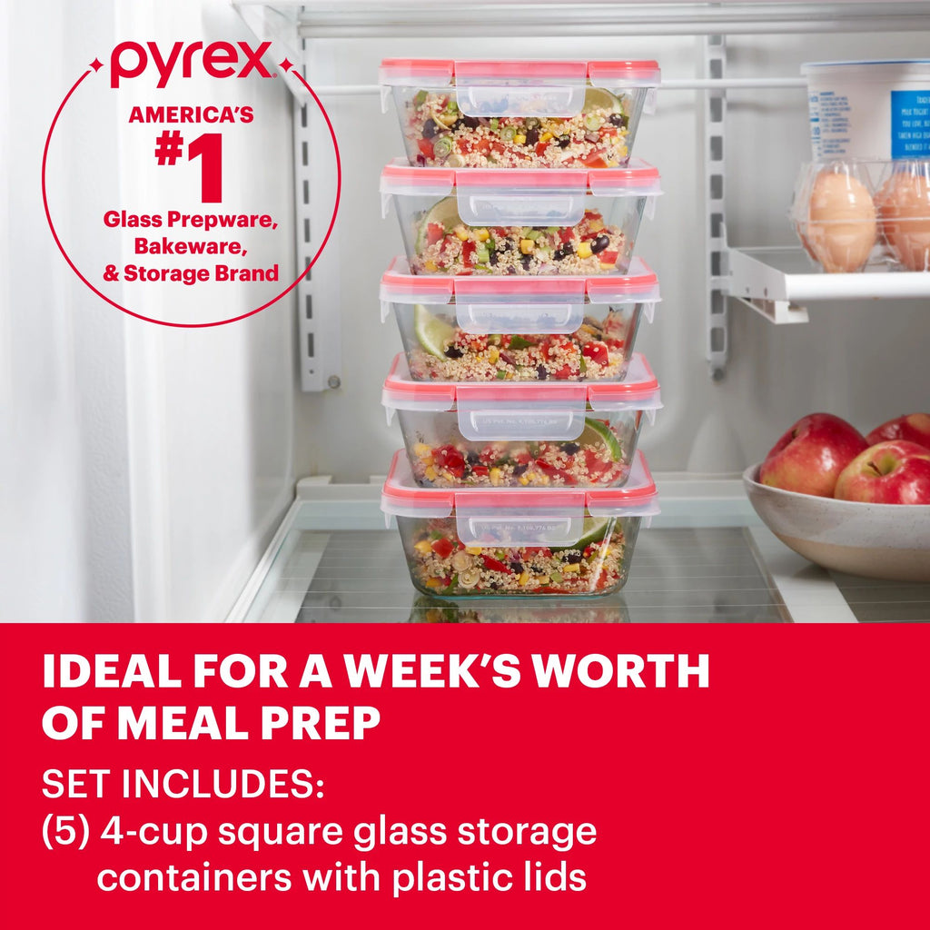 Pyrex Pyrex® Freshlock™ 10-piece Meal Prep Glass Storage Set
