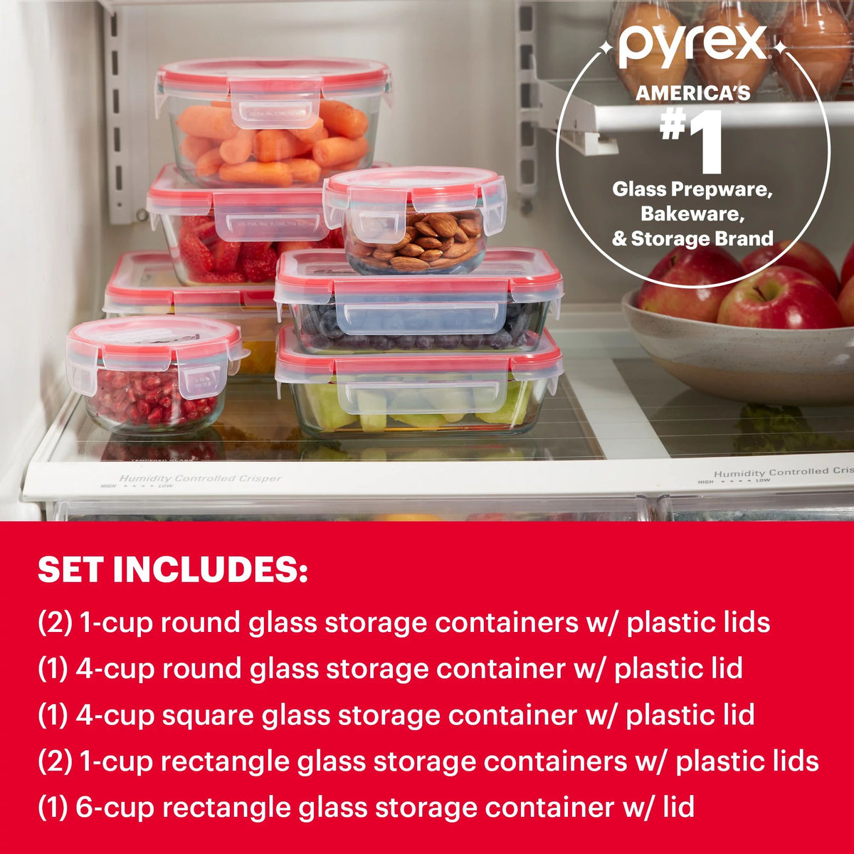 Pyrex Pyrex® FreshLock™ 14-piece Mixed-Size Glass Storage Set