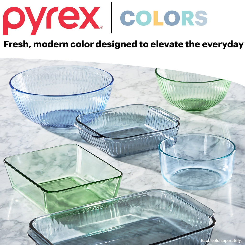 Pyrex Pyrex® Simply Store® Tinted 4-piece Rectangle Storage Set with Green Plastic Lids