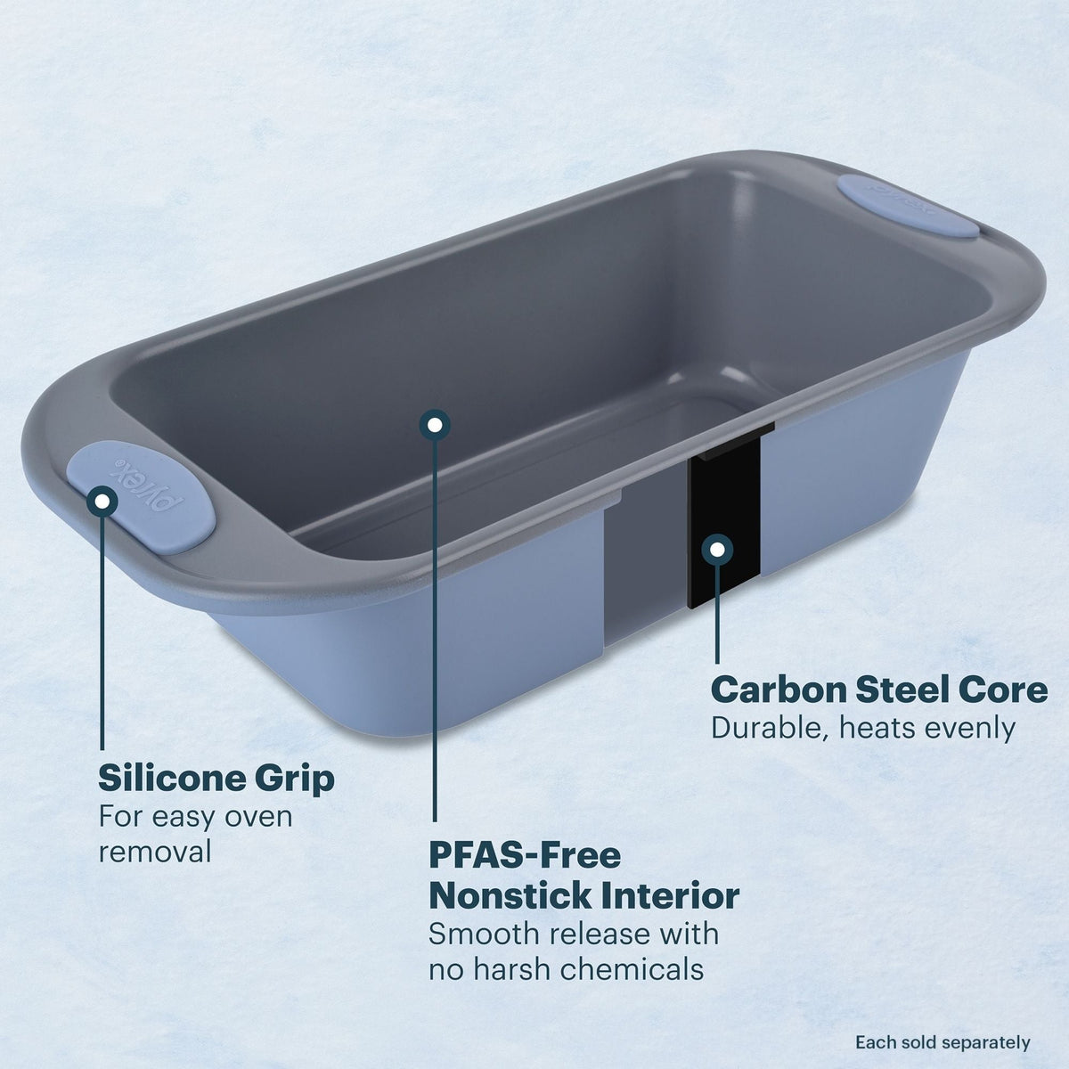 Pyrex Pyrex® Metal Bakeware 3-Piece Large Cookie Sheet Set in Cerulean