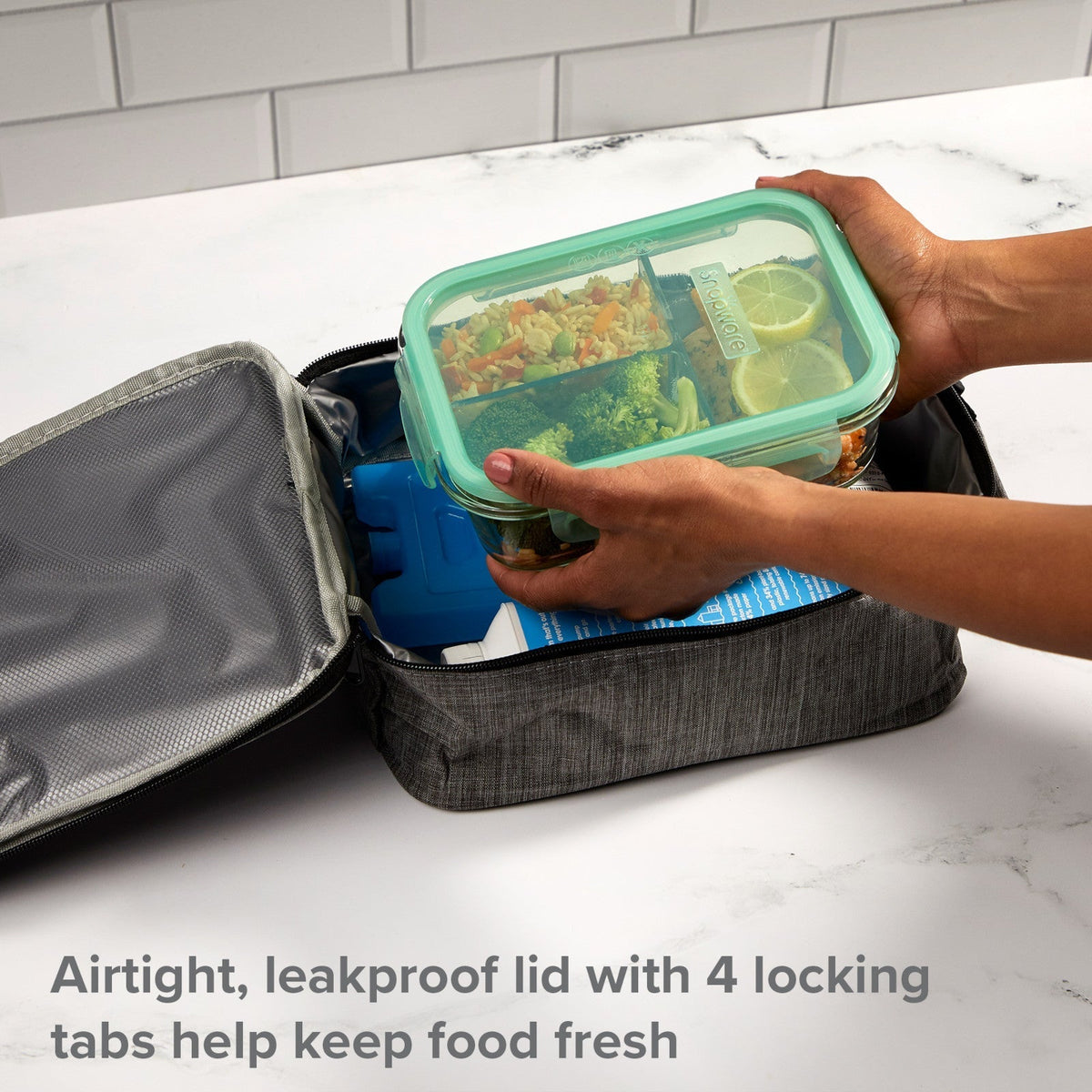Pyrex Snapware® MealBox™ 3.8-cup Divided Glass Storage Container with Lid