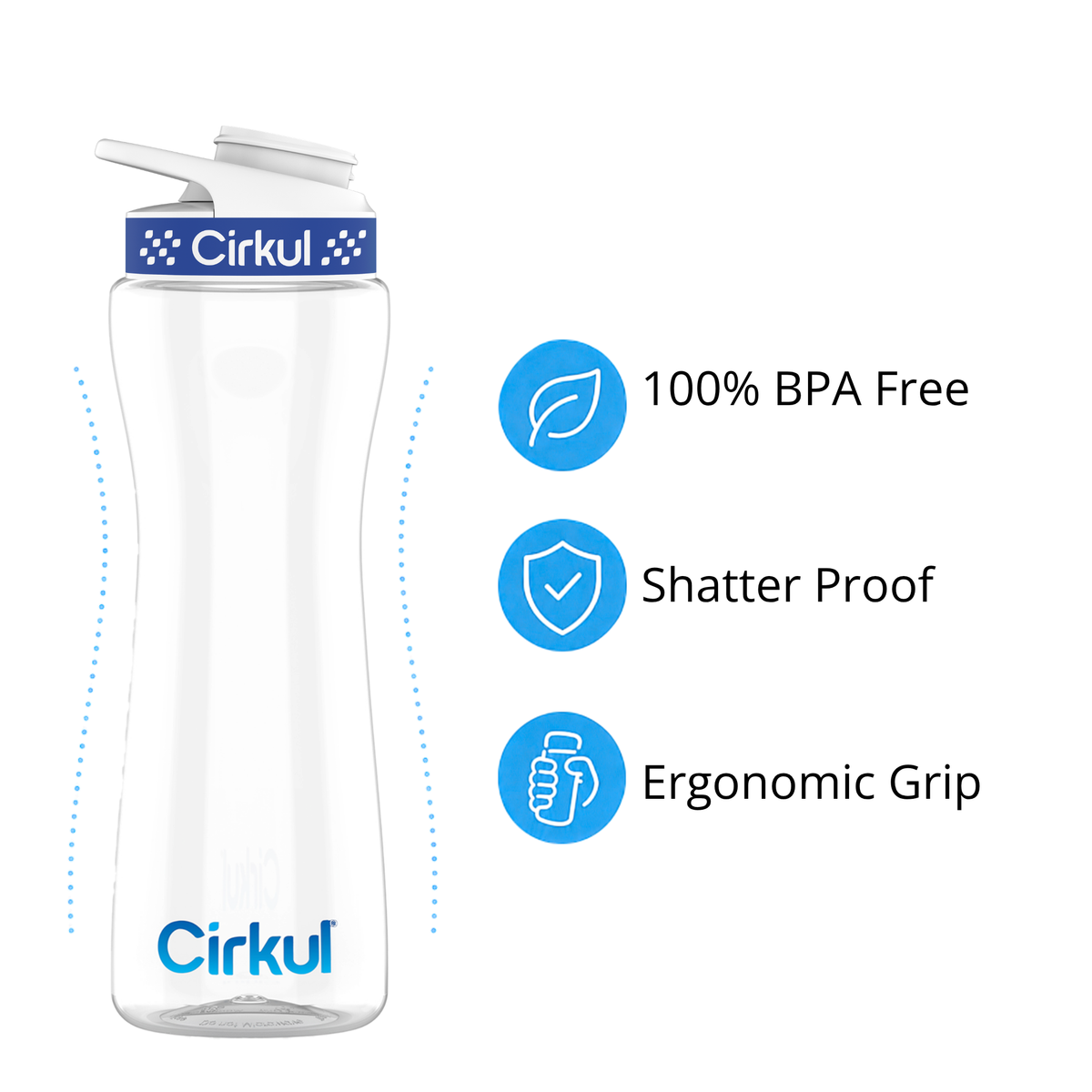 Cirkul 22oz. Plastic Bottle &amp; Comfort Grip Lid