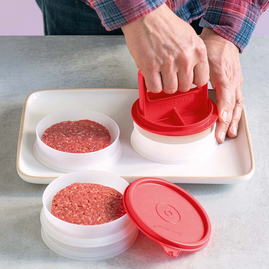 Tupper Ware Tupperware® Hamburger Press &amp; Keepers Set | Large Patty Mold &amp; Storage