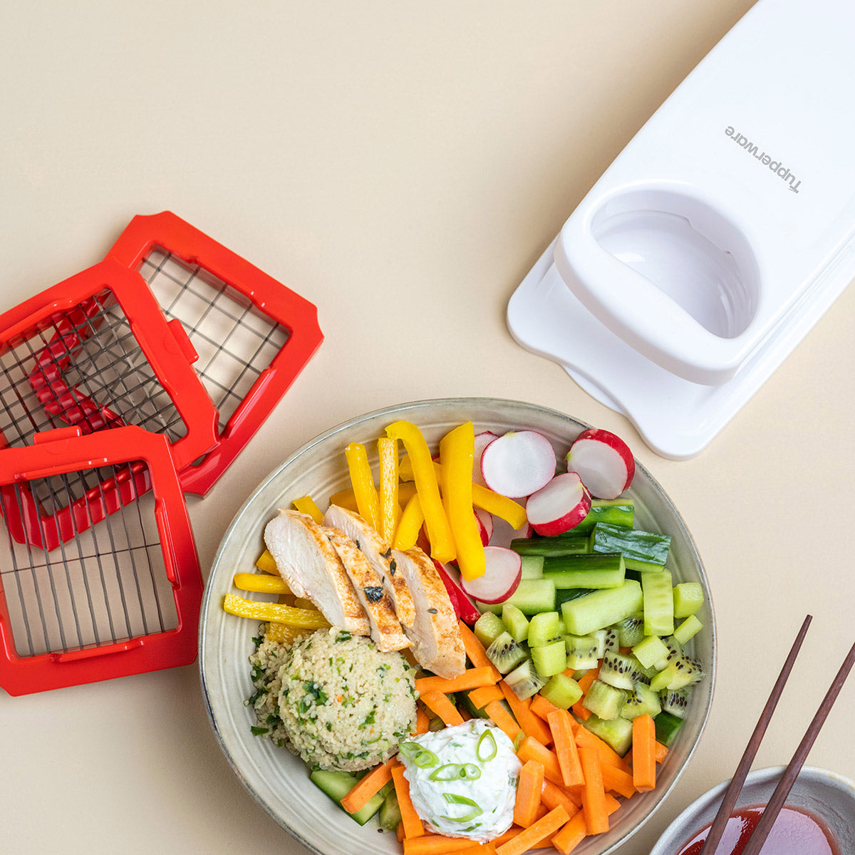 Tupper Ware Tupperware® Super Dicer | 3‑Blade Food Chopper | 5‑Piece Set