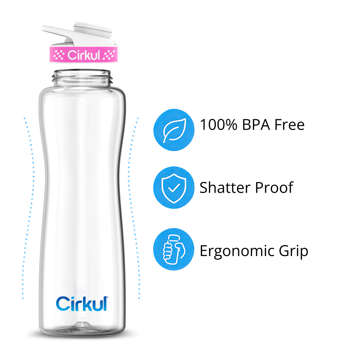 Cirkul 42oz. Plastic Bottle &amp; Comfort Grip Lid