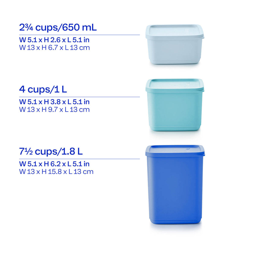 Tupper Ware Basic Bright |14-Piece Set | Square