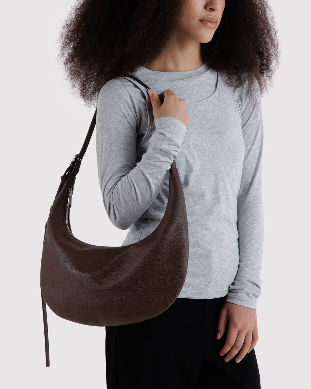 Baggu Medium Recycled Leather Flat Crescent