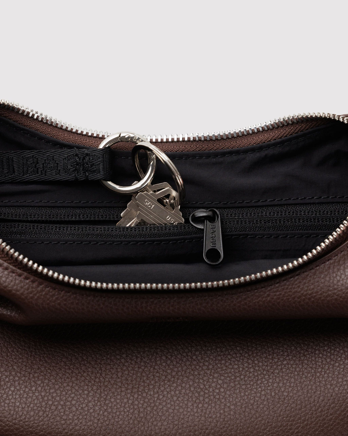 Baggu Small Recycled Leather Flat Crescent