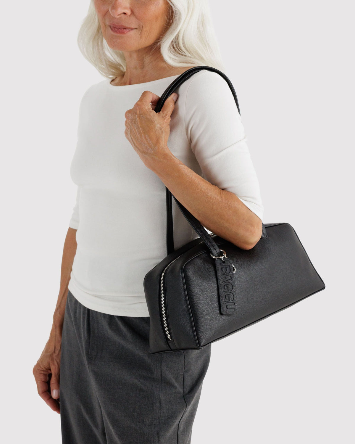 Baggu Recycled Leather Bowler Bag